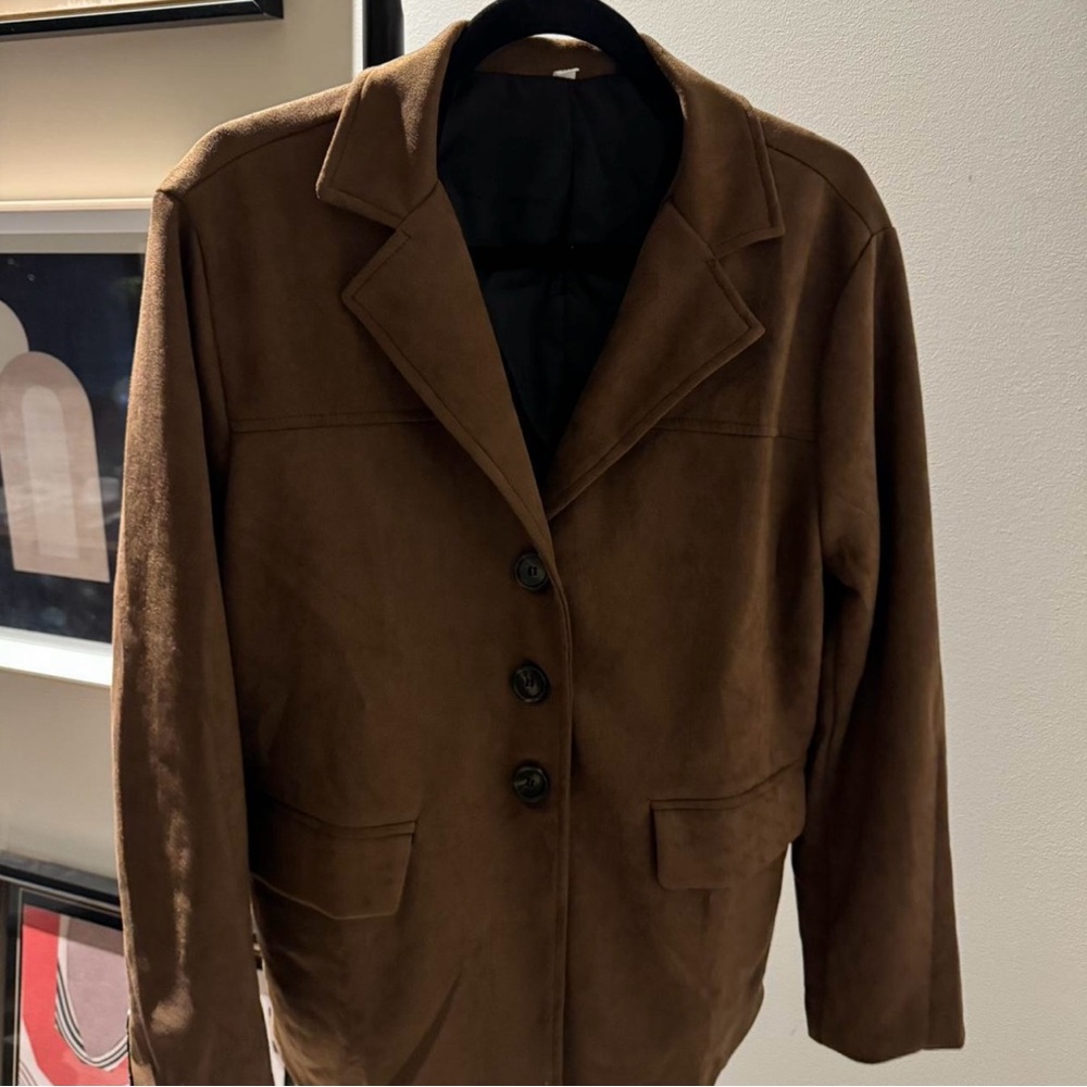 Faux Suede Blazer/Jacket